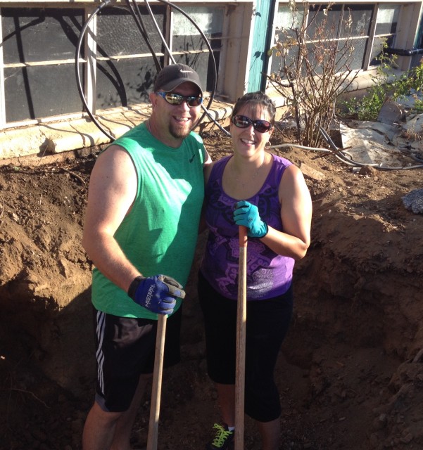 One of the guys even brought his wife along to help dig!