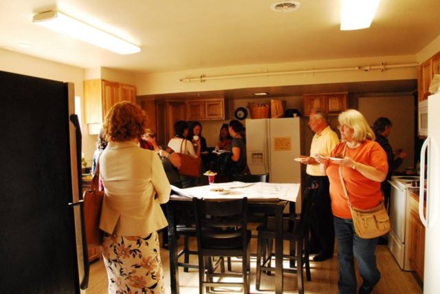 Guests enjoyed refreshments served in the kitchen.